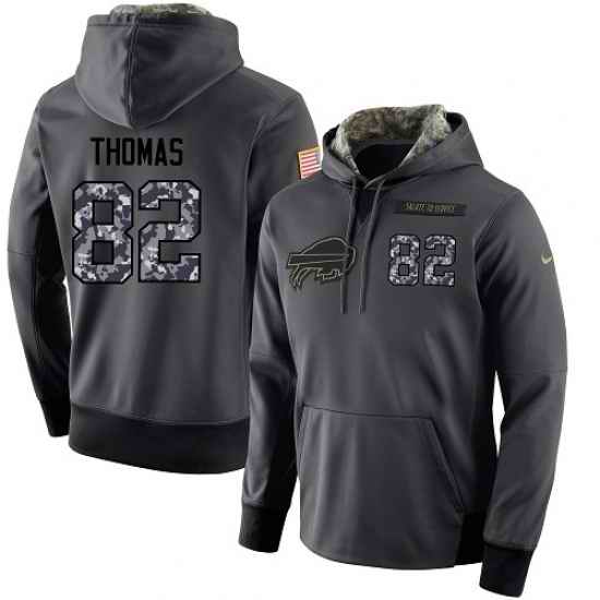 NFL Mens Nike Buffalo Bills 82 Logan Thomas Stitched Black Anthracite Salute to Service Player Performance Hoodie